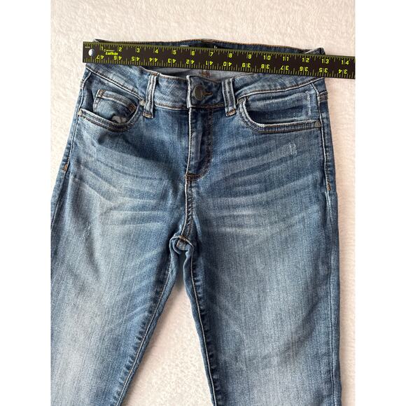 Kut From The Kloth Connie Ankle Skinny Jeans Size 2 Raw Hem Classic Denim - Picture 3 of 8